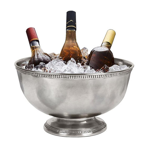 Baiocco Punch Bowl - 36.5 cm Diameter - Handcrafted in Italy - Pewter