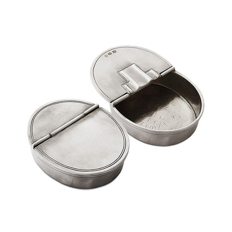 Cerere Lidded Cigar Ashtray - 13.5 cm x 10 cm - Handcrafted in Italy - Pewter