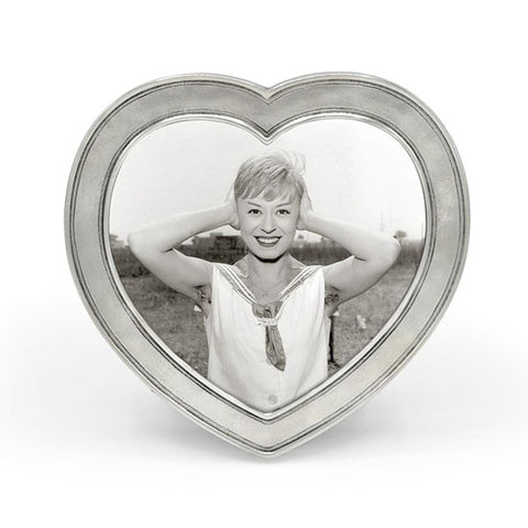 Cuore Heart Frame - 16 cm x 16 cm - Handcrafted in Italy - Pewter