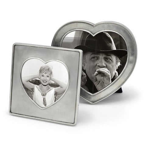 Cuore Heart Frame - 16 cm x 16 cm - Handcrafted in Italy - Pewter