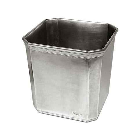 Dolomiti Waste Basket - 23 cm Height - Handcrafted in Italy - Pewter