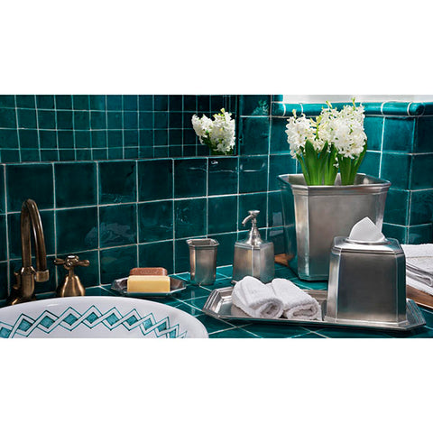 Dolomiti Waste Basket - 23 cm Height - Handcrafted in Italy - Pewter