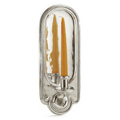 Gilda Wall Sconce Candlestick - 36.5 cm Height - Handcrafted in Italy - Pewter