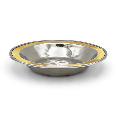 Golden 'Harry' Soup/Pasta Bowl - 21 cm - Handcrafted in Italy - Pewter