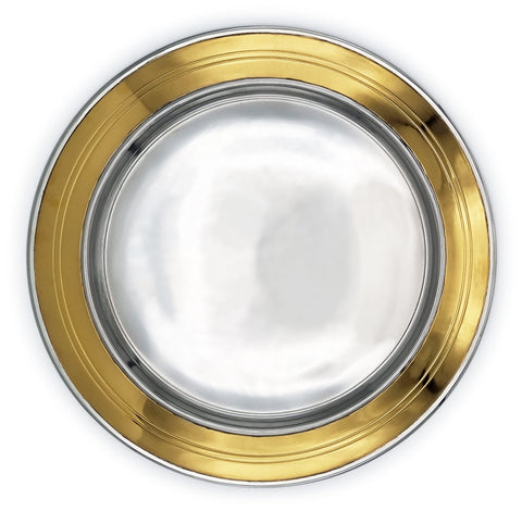 Golden 'Harry' Underplate - 30 cm - Handcrafted in Italy - Pewter