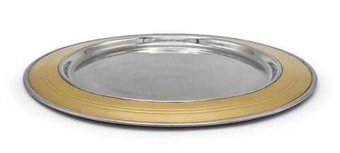 Golden 'Harry' Underplate - 30 cm - Handcrafted in Italy - Pewter