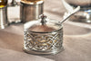 Intreccio Jam Pot (with spoon) - 10 cm Diameter - Handcrafted in Italy - Pewter & Crystal Intreccio Jam Pot (with spoon) - 10 cm Diameter - Handcrafted in Italy - Pewter & Crystal