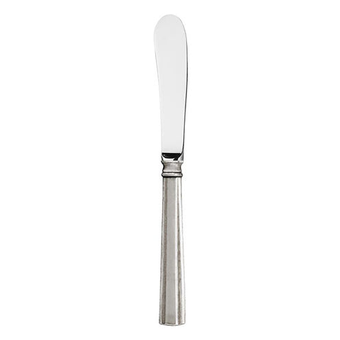 Lucia Forged Butter Knife - 18.5 cm Length - Handcrafted in Italy - Pewter & Stainless Steel