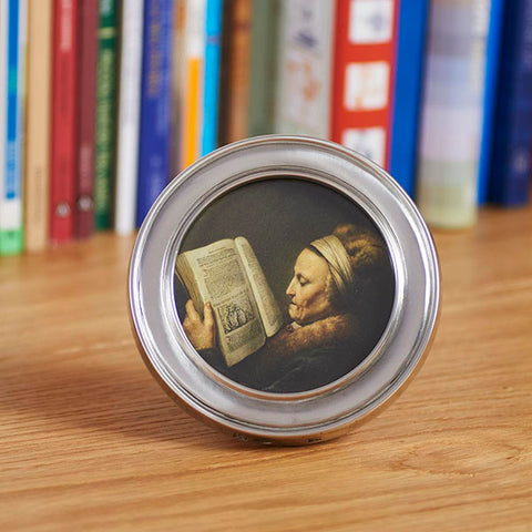 Lugano Round Frame - 13 cm - Handcrafted in Italy - Pewter