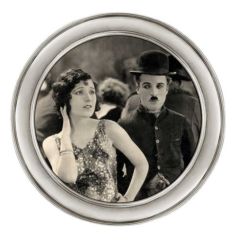 Lugano Round Frame - 17 cm - Handcrafted in Italy - Pewter