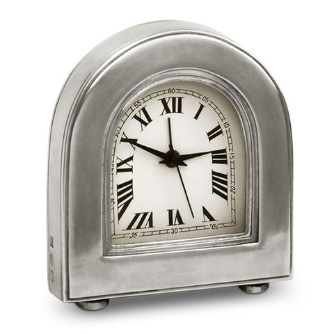 Lugano Arch Alarm Clock - 11 cm - Handcrafted in Italy - Pewter