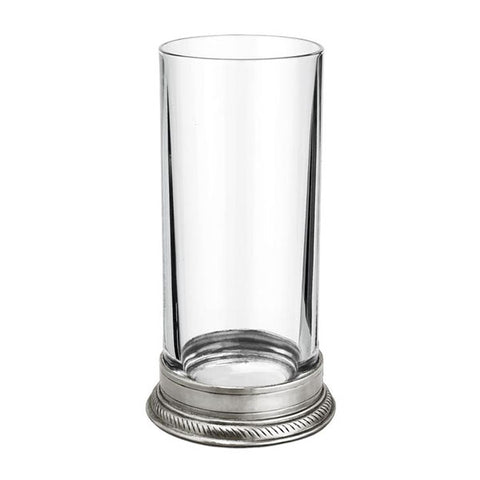 Luisa Highball Glass (Set of 2) - 33 cl - Handcrafted in Italy - Pewter & Crystal Glass