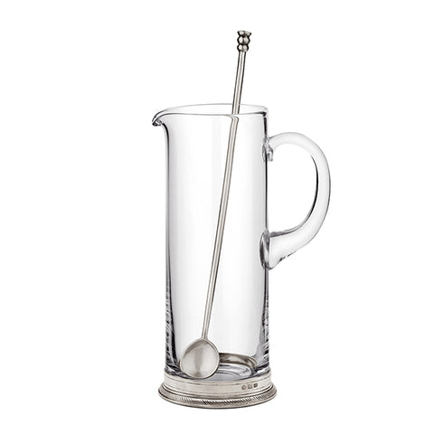 Luisa Cocktail Pitcher & Mixing Spoon - 1.5 L - Handcrafted in Italy - Pewter & Crystal Glass