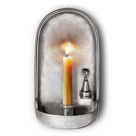 Olivia Wall Sconce Candlestick - 27 cm Height - Handcrafted in Italy - Pewter