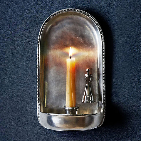 Olivia Wall Sconce Candlestick - 27 cm Height - Handcrafted in Italy - Pewter