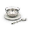 Osteria Single Condiment Holder (with glass insert, saucer & spoon) - 9 cm Diameter - Handcrafted in Italy - Pewter, Ceramic & Glass Osteria Single Condiment Holder (with glass insert, saucer & spoon) - 9 cm Diameter - Handcrafted in Italy - Pewter, Ceramic & Glass