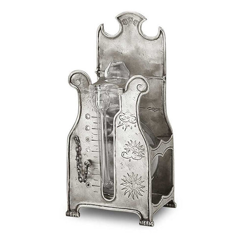 Pascal Water Barometer - 26.5 cm Height - Handcrafted in Italy - Pewter & Glass