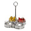Quadrilobo Condiment/Crudité Set (Quattro) - 29 cm x 29 cm x 28 cm - Handcrafted in Italy - Pewter & Crystal Glass Quadrilobo Condiment/Crudité Set (Quattro) - 29 cm x 29 cm x 28 cm - Handcrafted in Italy - Pewter & Crystal Glass