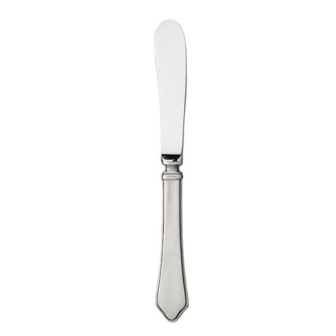 Violetta Forged Butter Knife - 18 cm Length - Handcrafted in Italy - Pewter & Stainless Steel