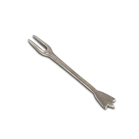 Oliva Olive Fork Set (Set of 4) - Crown - 11.5 cm Length - Handcrafted in Italy - Pewter