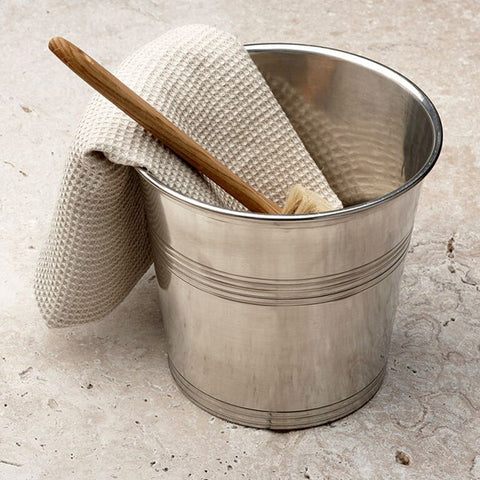 Anelli Waste Basket - 23 cm Height - Handcrafted in Italy - Pewter