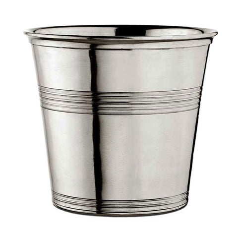 Anelli Waste Basket - 23 cm Height - Handcrafted in Italy - Pewter