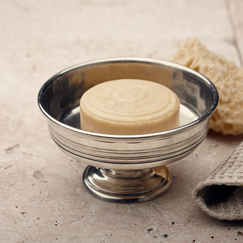 Anelli Soap Dish - 12 cm Diameter - Handcrafted in Italy - Pewter