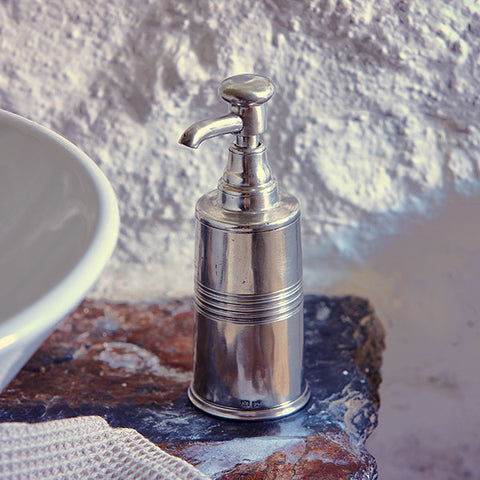 Anelli Soap Dispenser - 19 cm Height - Handcrafted in Italy - Pewter