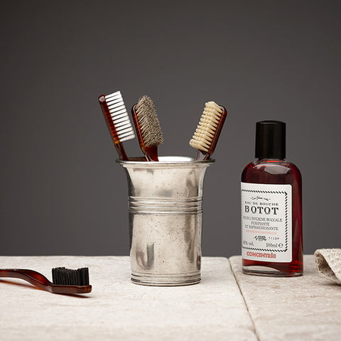 Anelli Toothbrush Cup - 10 cm Height - Handcrafted in Italy - Pewter