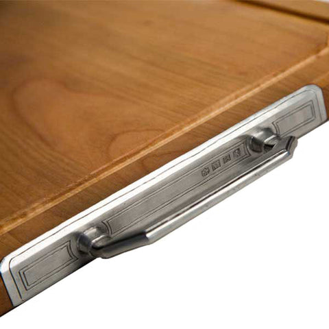 Arezzo Cutting Board - 51 cm x 34 cm  - Handcrafted in Italy - Pewter & Cherry Wood
