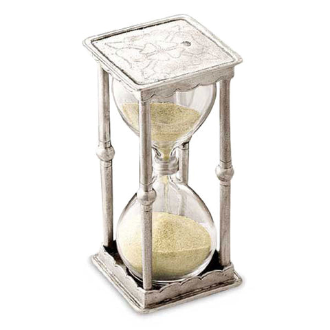 Archimède Hourglass - 11.5 cm Height - Handcrafted in Italy - Pewter & Glass