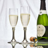 Botticino Champagne Glass (Set of 2) - 17 cl - Handcrafted in Italy - Pewter & Glass