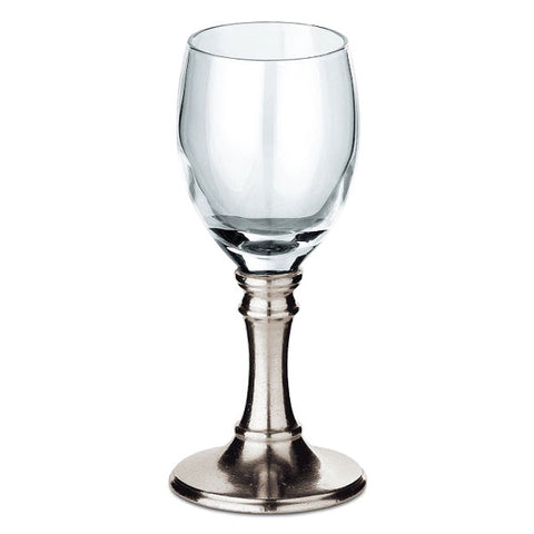 Botticino Liqueur Glass (Set of 2) - 6.5 cl - Handcrafted in Italy - Pewter & Glass