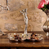 Art Nouveau-Style Quadruple Fruit or Sweet Dish - 38 x 37 cm - Handcrafted in Italy - Pewter/Britannia MetalStyle