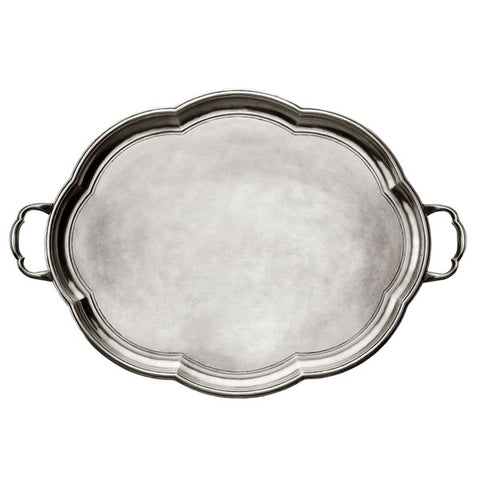 Britannia Tray - 50 cm x 40 cm - Handcrafted in Italy - Pewter