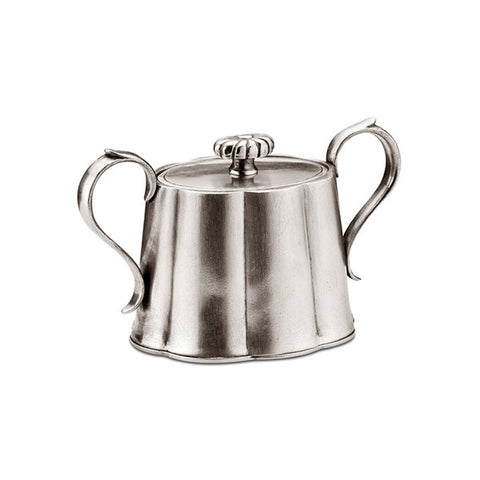 Britannia Sugar Bowl - 6.5 cm Height - Handcrafted in Italy - Pewter