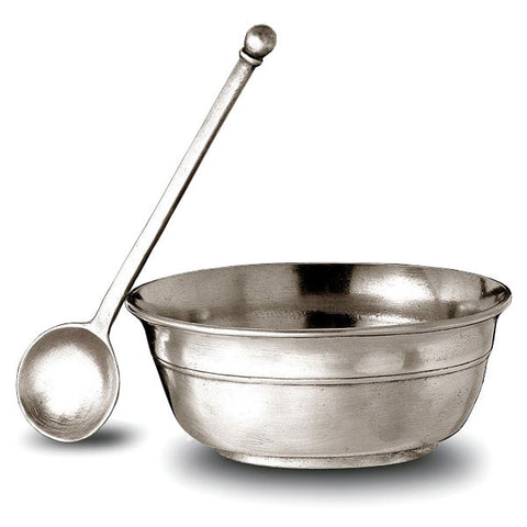 Capua Sugar Pot with Spoon - 5 cm Height - Handcrafted in Italy - Pewter