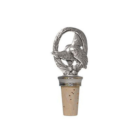 Combo Grouse Figurine Bottle Stopper - 10 cm Height - Handcrafted in Italy - Pewter/Britannia Metal & Cork