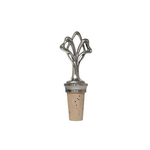 Combo Hand Fan Liberty Figurine Bottle Stopper - 10.5 cm Height - Handcrafted in Italy - Pewter/Britannia Metal & Cork