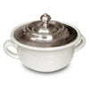 Convivio Covered Soup Bowl - White - 14.5 cm Diameter - Handcrafted in Italy - Pewter & Ceramic Convivio Covered Soup Bowl - White - 14.5 cm Diameter - Handcrafted in Italy - Pewter & Ceramic