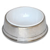 Convivio White Enamel Pet Bowl - 23 cm Diameter - Handcrafted in Italy - Pewter & Enamel