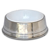 Convivio White Enamel Pet Bowl - 23 cm Diameter - Handcrafted in Italy - Pewter & Enamel