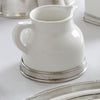 Convivio Milk Jug - White - 8 cm Height - Handcrafted in Italy - Pewter & Ceramic