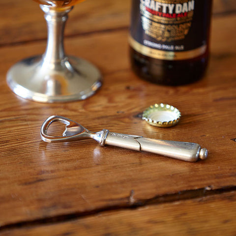 Coperio Forged Bottle Opener - 13.5 cm - Handcrafted in Italy - Pewter & Stainless Steel