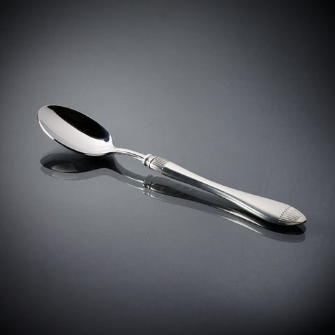 Daniela Dessert Spoon Set (Set of 6) - 19 cm Length - Handcrafted in Italy - Pewter & Stainless Steel