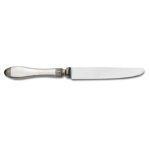 Daniela Forged Dinner Knife Set (Set of 6) - 25.5 cm Length - Handcrafted in Italy - Pewter & Stainless Steel
