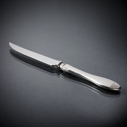 Daniela Steak Knife Set (Set of 6) - 23 cm Length - Handcrafted in Italy - Pewter & Stainless Steel