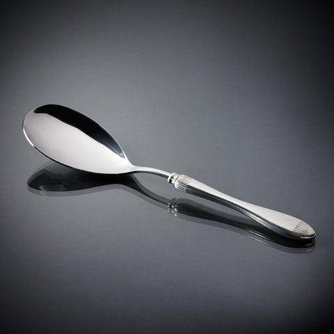 Daniela Wide Serving Spoon - 29 cm Length - Handcrafted in Italy - Pewter & Stainless Steel
