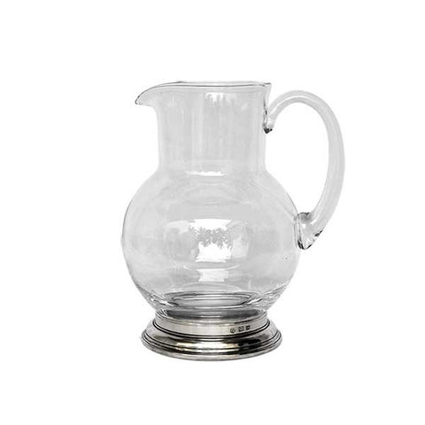 Erbusco Jug Pitcher - 0.25 L - Handcrafted in Italy - Pewter & Glass