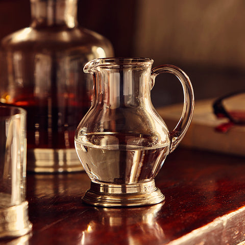 Erbusco Jug Pitcher - 0.25 L - Handcrafted in Italy - Pewter & Glass